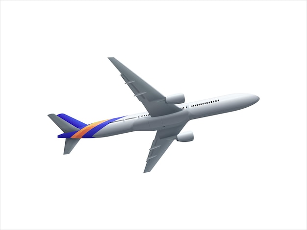 Ilustración vectorial de avión volando en el cielo Vista lateral de aeronaves en vuelo para la aviación