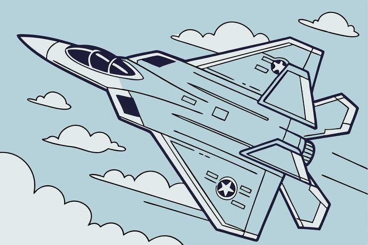 Vector ilustración vectorial de aviones de combate modernos