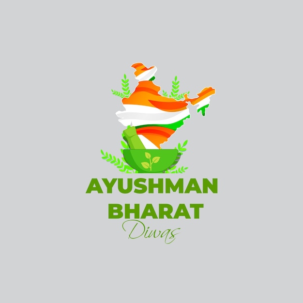 Ilustración vectorial para Ayushman Bharat Diwas significa Día Bendito de la India