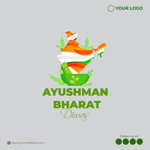 Ilustración vectorial para Ayushman Bharat Diwas significa Día Bendito de la India