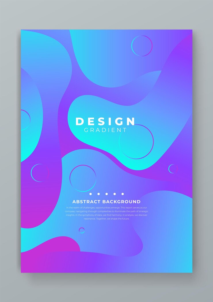 Vector ilustración vectorial azul y púrpura póster de gradiente abstracto con formas de onda plantilla moderna para carteles de fondo anuncios pancartas folletos portadas sitios web
