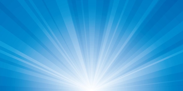 Ilustración vectorial azul de Sunburst con fondo radiante que transmite una estética retro