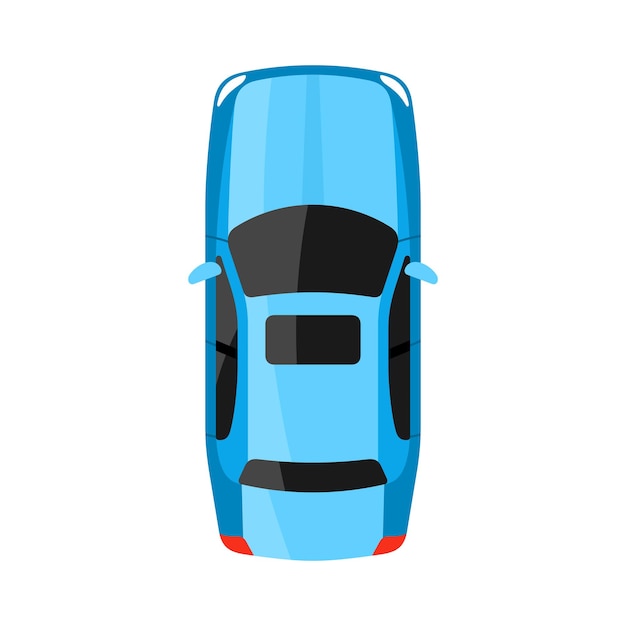 Ilustración vectorial azul de la vista superior del automóvil Ilustración del automóvil Sedan