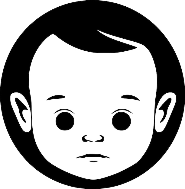 Vector ilustración vectorial de baby minimalist y flat logo