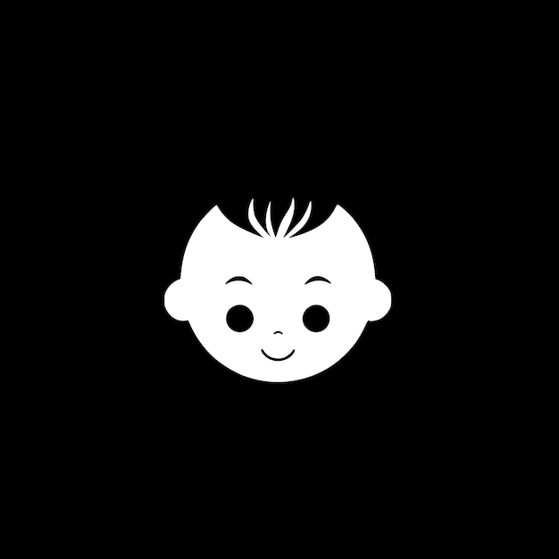 Vector ilustración vectorial de baby minimalist y flat logo