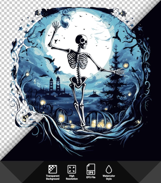 Vector ilustración vectorial bailando esqueleto halloween