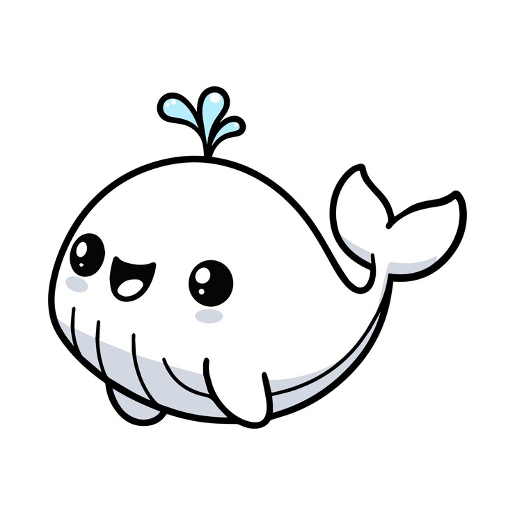 Ilustración vectorial de la ballena con fondo blanco