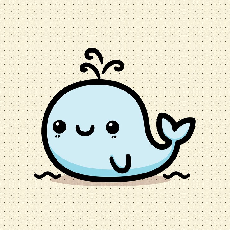 Ilustración vectorial de la ballena linda