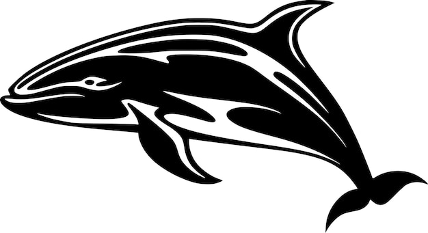 Vector ilustración vectorial de ballena negra y blanca
