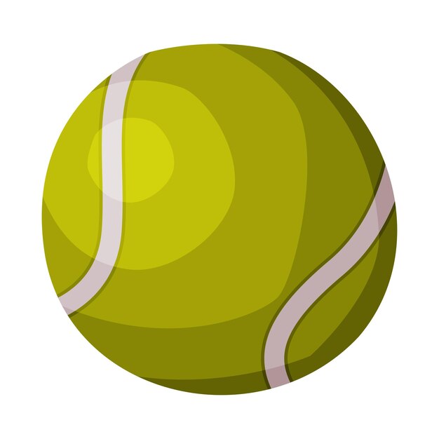 Ilustración vectorial de balón de tenis y equipo deportivo en fondo blanco