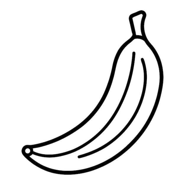 Ilustración vectorial de Banana Outline Diseño limpio y minimalista para proyectos de comida y arte