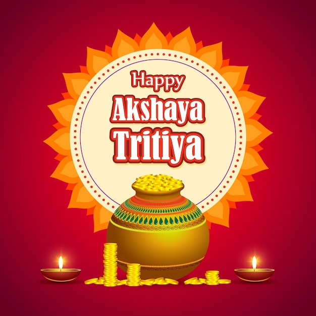 Ilustración vectorial de la bandera de Akshaya Tritiya