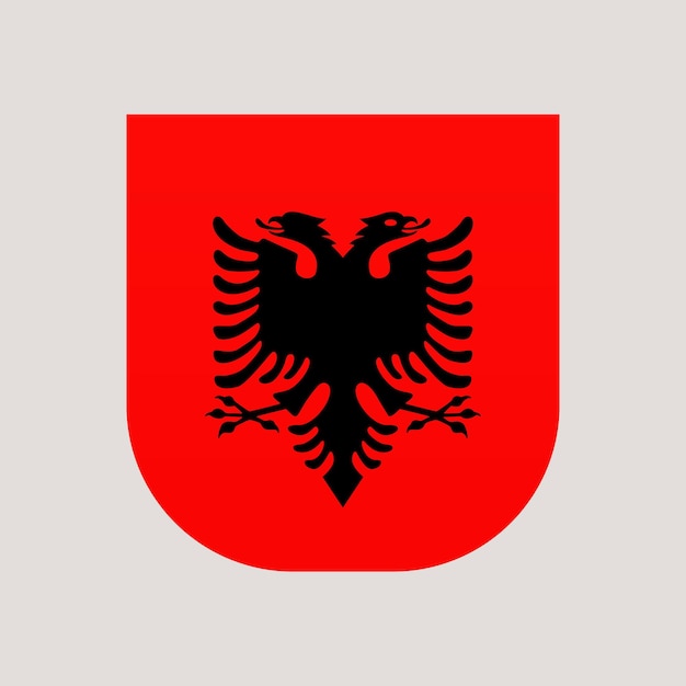 Vector ilustración vectorial de la bandera de albania bandera nacional aislada en un fondo claro