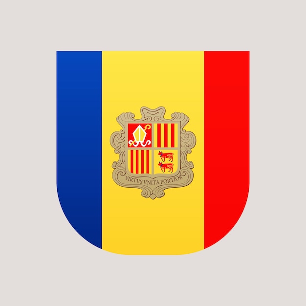 Ilustración vectorial de la bandera de Andorra Bandera nacional aislada en un fondo claro
