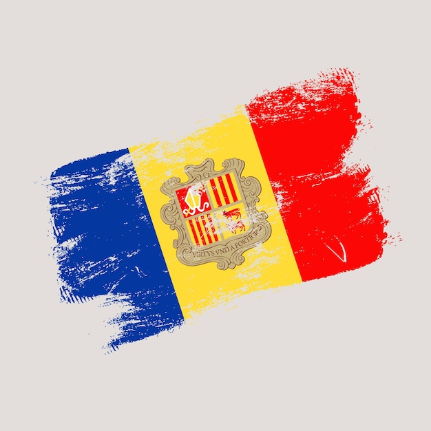 Ilustración vectorial de la bandera andorra grunge bandera nacional aislada en un fondo claro