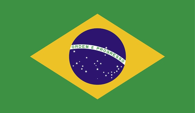 Ilustración vectorial de la bandera de Brasil