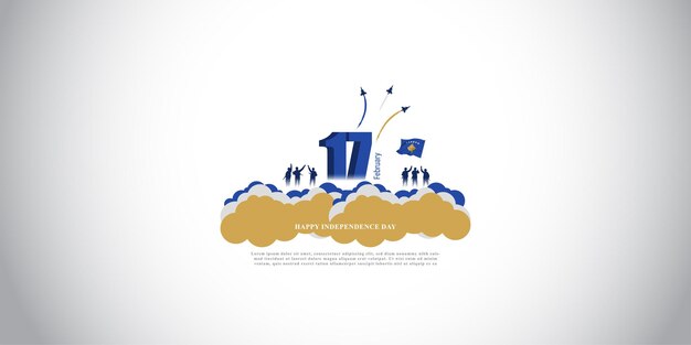 Ilustración vectorial de la bandera del Día de la Independencia de Kosovo