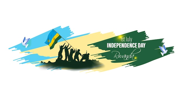 Ilustración vectorial para la bandera del Día de la Independencia de Ruanda