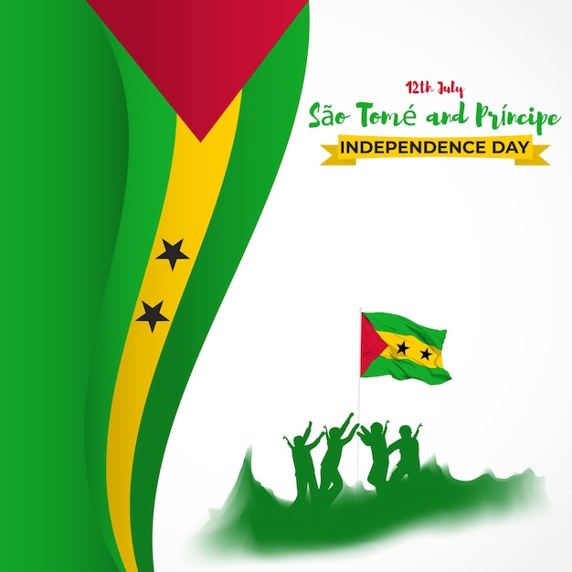 Vector ilustración vectorial para la bandera del día de la independencia de santo tomé y príncipe