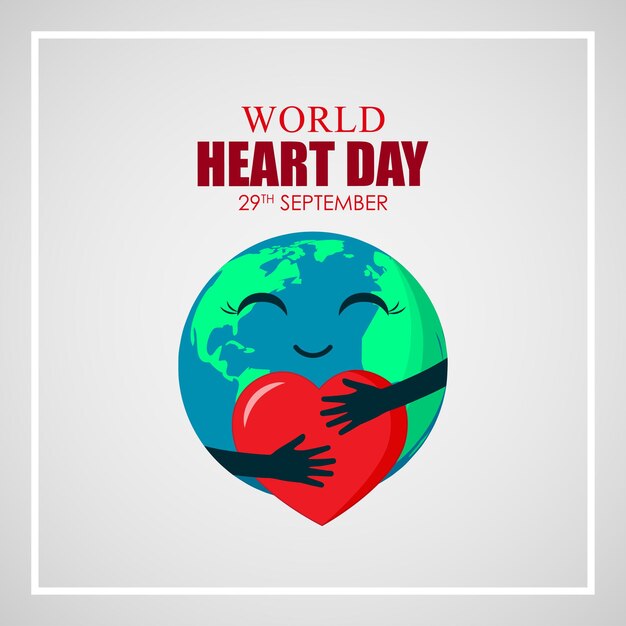 Ilustración vectorial de la bandera del Día Mundial del Corazón