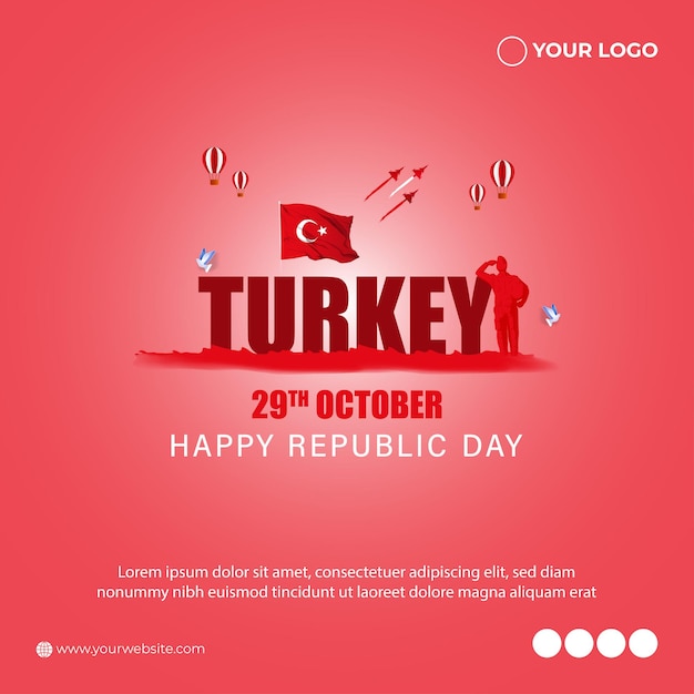 Ilustración vectorial para la bandera del Día de la República de Turquía