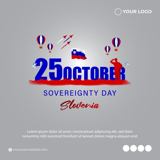 Ilustración vectorial para la bandera del Día de la Soberanía de Eslovenia