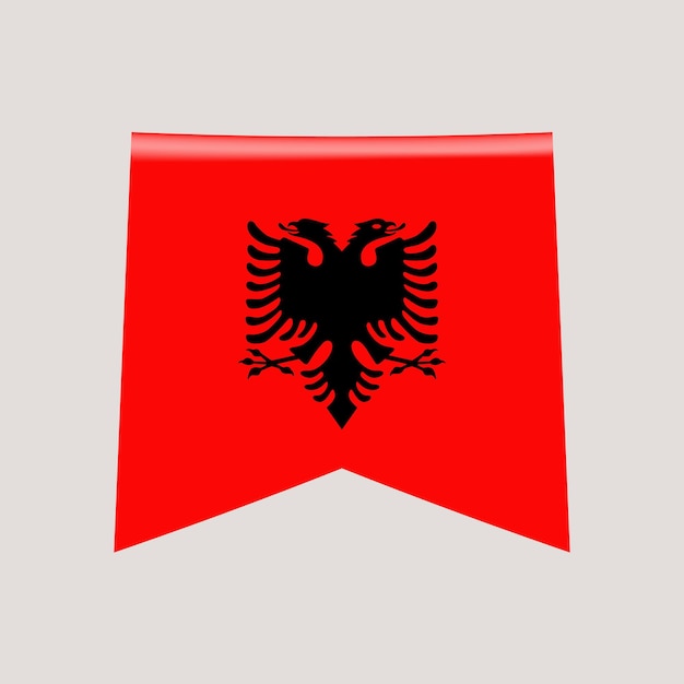 Vector ilustración vectorial de la bandera de la esquina de albania bandera nacional aislada en un fondo claro