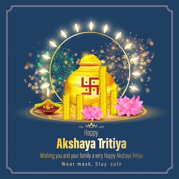 Ilustración vectorial de la bandera del festival happy akshaya tritiya