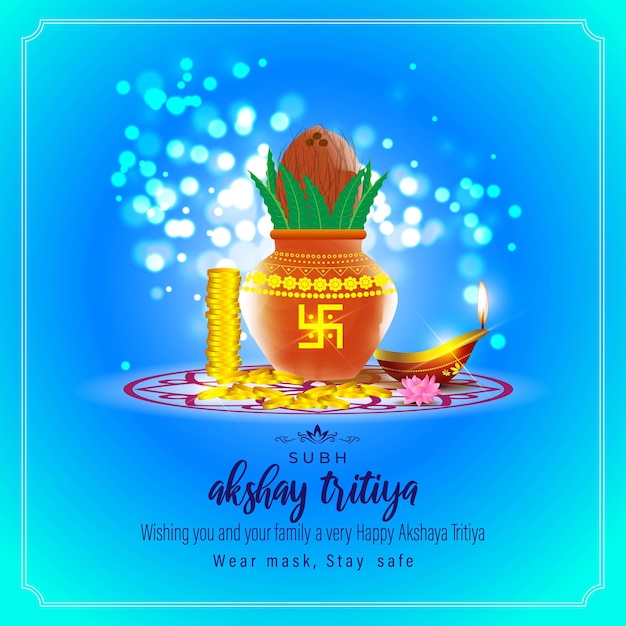 Ilustración vectorial de la bandera del festival Happy Akshaya Tritiya