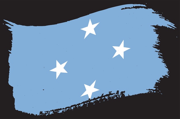 Ilustración vectorial de la bandera grunge de Micronesia que se agita