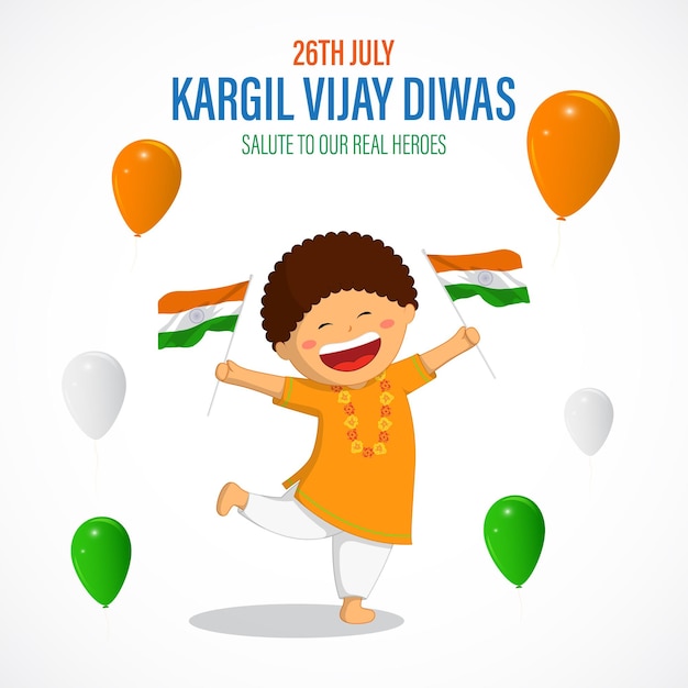 Ilustración vectorial para la bandera de kargil vijay diwas