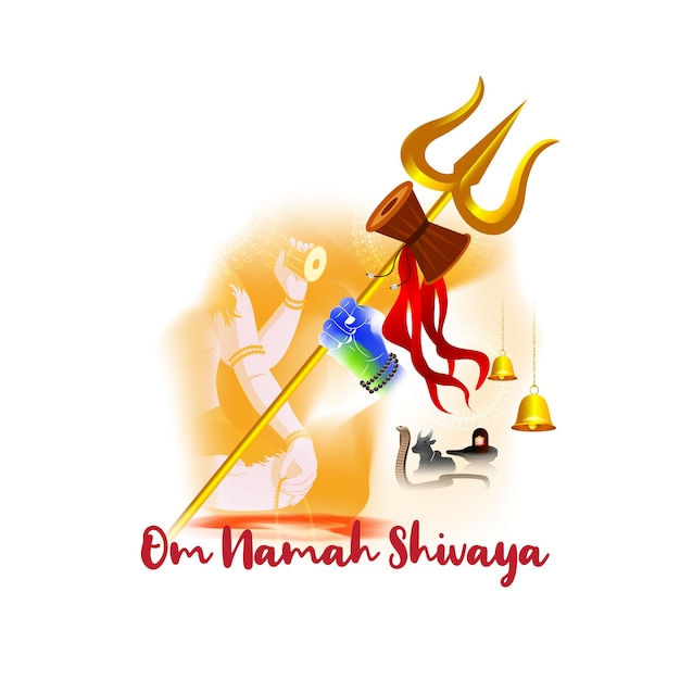 Vector ilustración vectorial de la bandera de maha shivratri