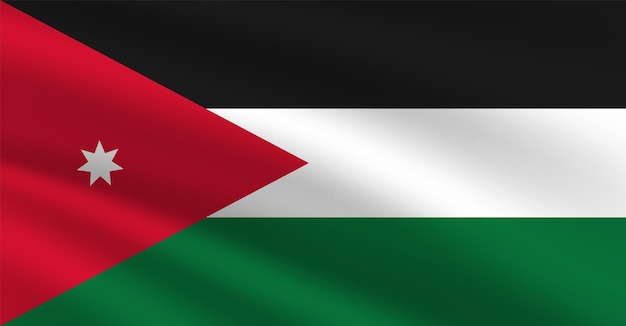 Ilustración vectorial de la bandera nacional de Jordania