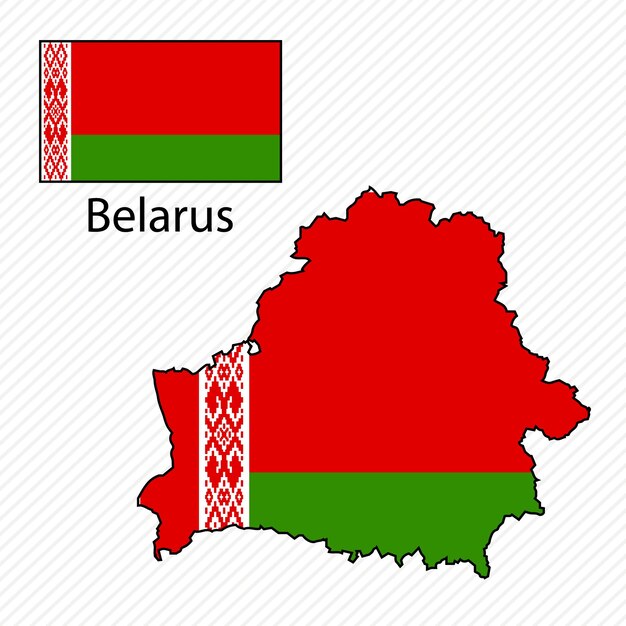 Ilustración vectorial con la bandera nacional de Libia con forma de mapa de Libia Sombra de volumen en