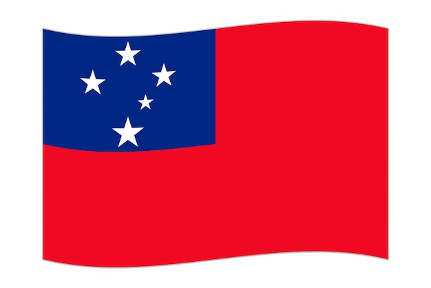 La ilustración vectorial de la bandera del país de Samoa