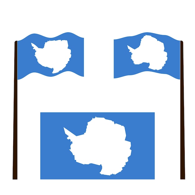 Ilustración vectorial de la bandera plana de la Antártida