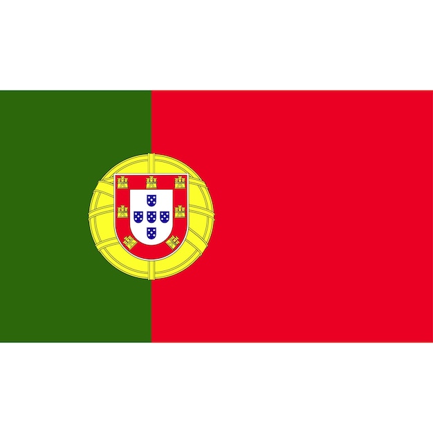 Vector ilustración vectorial de la bandera de portugal