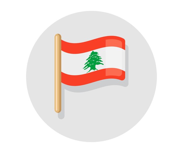 Ilustración vectorial de la bandera de la República Libanesa