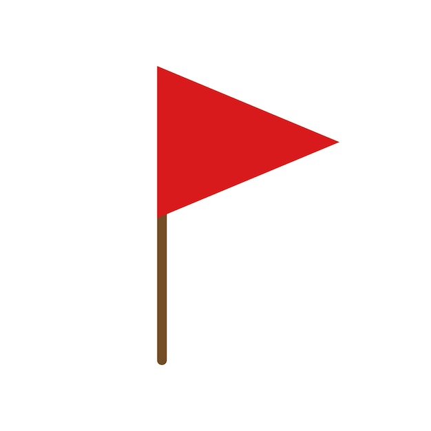 Ilustración vectorial de bandera roja sobre fondo blanco La bandera es un gráfico de forma básica