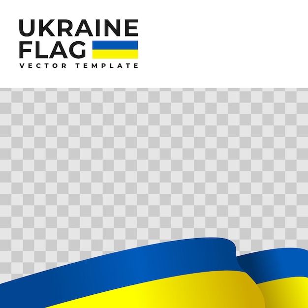 Ilustración vectorial de la bandera de Ucrania con plantilla de vector de bandera de país de fondo transparente