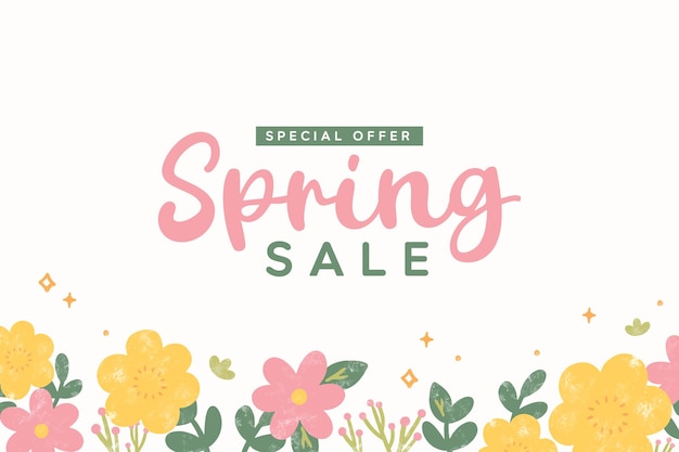 Ilustración vectorial de la bandera de venta de primavera