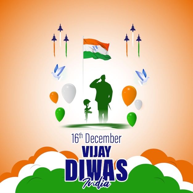 Ilustración vectorial de la bandera de Vijay Diwas