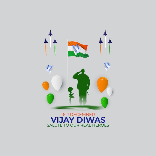 Ilustración vectorial de la bandera de vijay diwas