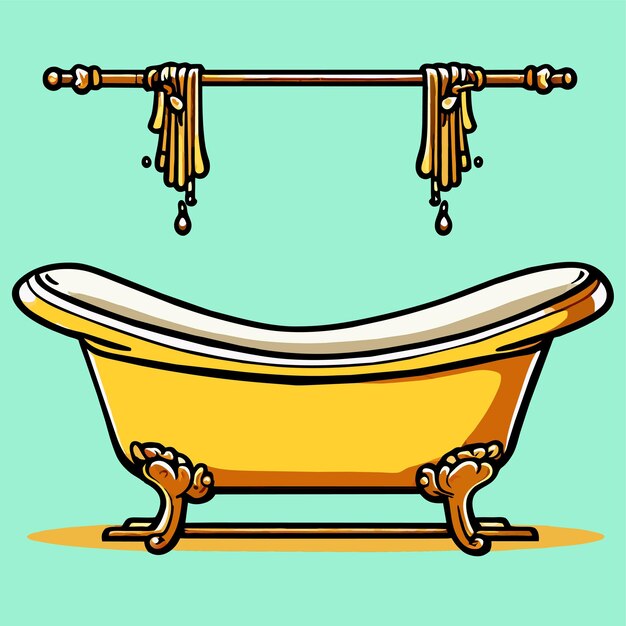 Vector ilustración vectorial de la bañera para bebés