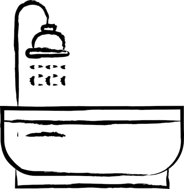 Ilustración vectorial de la bañera dibujada a mano
