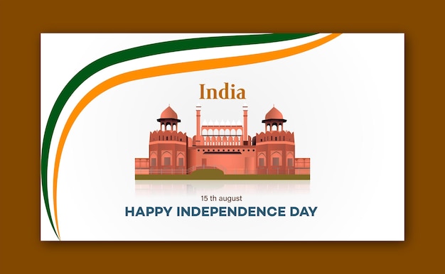 Ilustración vectorial del banner del día de la independencia de la India del 15 de agosto