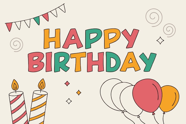 Ilustración vectorial de banner de feliz cumpleaños
