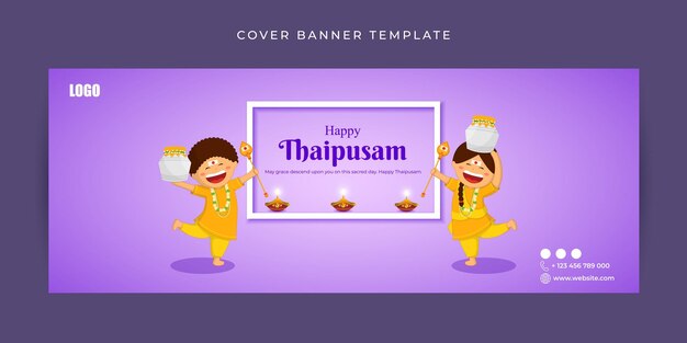 Ilustración vectorial del banner de portada de Happy Thaipusam en Facebook