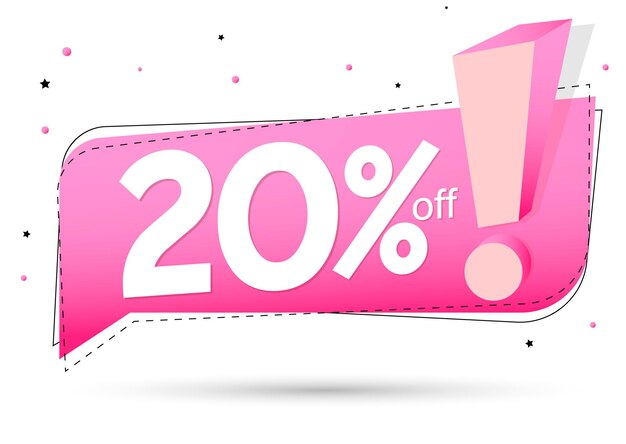 Ilustración vectorial de banners con descuento de 20