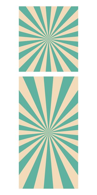 Ilustración vectorial de banners de rayos retro aislados en blanco